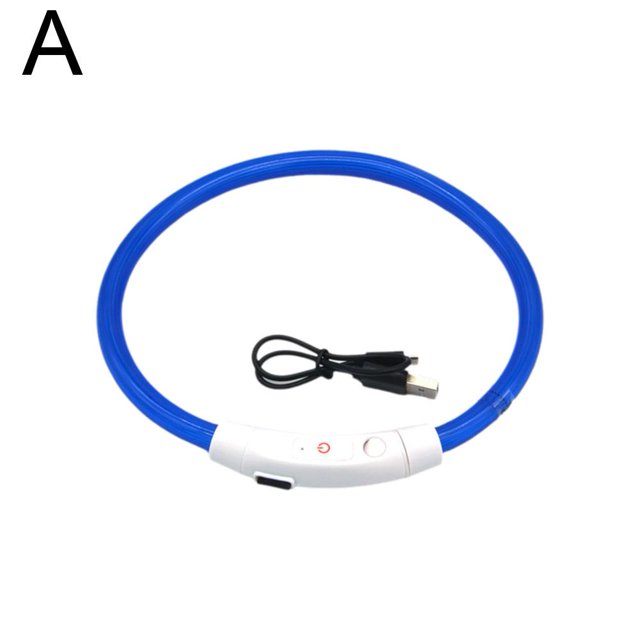 LED Dog Collar with USB Charging -Adjustable Rubber and Plastic Design, Ideal for Outdoor Activities, Available in Two Sizes