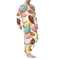 thumbnail image 2 of Balery Color Donut Pattern Pajama Sets for Men Long Sleeve 2 Piece Sleepwear Loungewear Sets Soft PJ's with Pockets Long Sleeve Comfy Pj Sets-Medium, 2 of 7