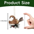 thumbnail image 2 of 1 Pc Woodland Animal Xmas Ornament Sisal Straw Rustic, Classic Farmhouse Sisal Straw Friends Animal Figurine with Pinecone Berry, Neutral Rustic Forest Hanging Accessory, Trees, Wreaths, 2D, 2 of 6