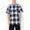 Blue, variant on Victorious Men's Old School Plaid Flannel Short Sleeve Shirts VSS30 - GREY -LRG