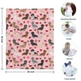 thumbnail image 4 of Pink Cute Dachshund Dog and Love Heart Blanket,Comfortable Soft Flannel Throw Blanket,All Season,Warm Lightweight Blankets for Sofa Bed Couch Living Room Chair,30"x40", 4 of 4