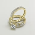 thumbnail image 3 of Halo Jewelers 0.76 Cttw 14k Yellow Gold Round & Baguette Cut Natural Diamond Cluster Bridal Set Engagement Wedding Ring | H-I Color, I2 Clarity, 3 of 6