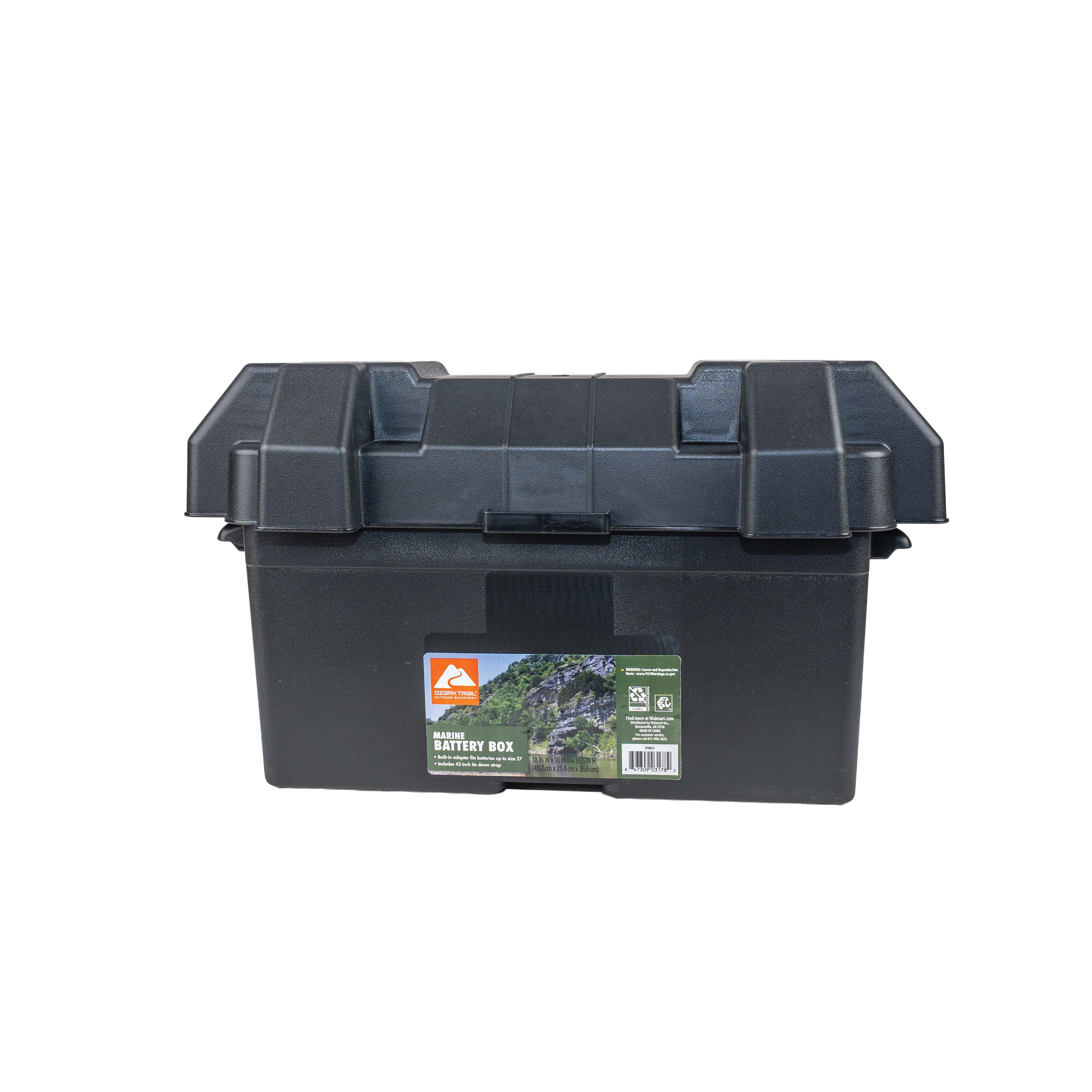 (1 pack) Ozark Trail Size 27 Marine Battery Box, Boat Battery Protection Case