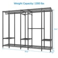 thumbnail image 4 of VIPEK V50 Armario portátil extra grande para dormitorio, armario independiente, estante para ropa resistente, estante multifuncional de metal para colgar ropa, carga máxima 1300 libras, negro, 4 of 5