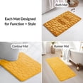 thumbnail image 2 of Memory Foam Bathroom Rugs Set 3 Piece Mustard Yellow, 2 of 8