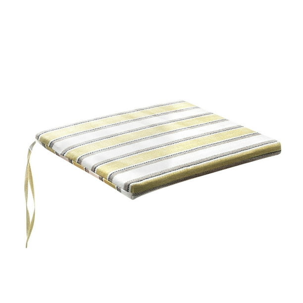 pstuiky Cojín para silla a rayas de algodón y lino, acolchado y con protección para las caderas, ideal para el hogar. Cojín para silla de comedor con correa transpirable, desmontable y lavable.