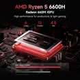 thumbnail image 2 of 17.3" IPS FHD Gaming Laptop, 6 Cores AMD Ryzen 5 6600H 32GB DDR5 RAM 1TB SSD (Beat i7-1165G7 up to 4.5GHz) 660M 6nm GPU-Computer with 100W Type-C Backlit Keyboard, Fingerprint Win 11 Gray, 2 of 7