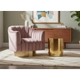 thumbnail image 2 of Meridian Furniture Farrah Pink Velvet Swivel Accent Chair, 2 of 14