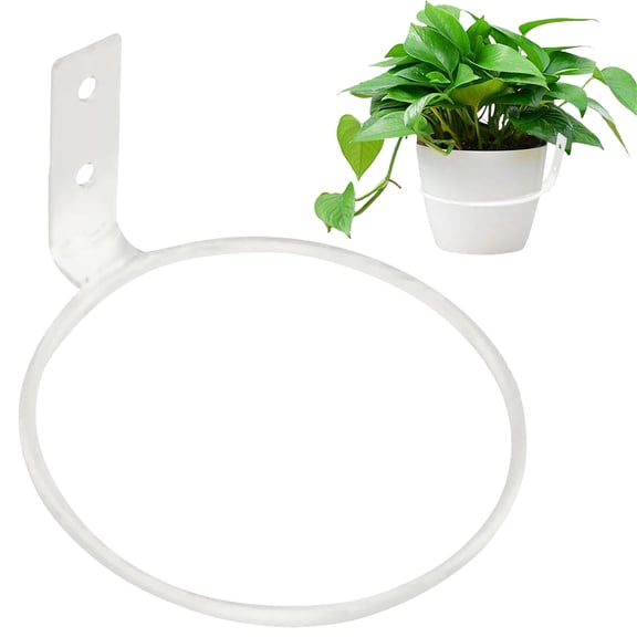 olkpmnmk Flower Pot Holder Ring, Wall Mount Hanging Plant Holder, Heavy Duty Round Metal Planter Hooks Hangers, Fence Pot Plant Holders Hanging Bracket for Outdoor Indoor Plants Decor, 4 Inch