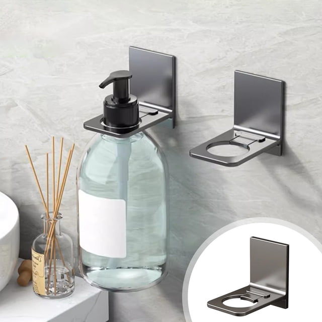 Gray Shower Gel Storage Rack No Punching Detergent Hanging Rack Bathroom Shampoo Bathroom Wall Hanger With 1 Piece