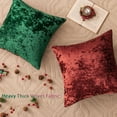 thumbnail image 4 of COOKCOK Set of 2 Red Green Decorative Velvet Throw Pillow Covers 18x18 Inches, Soft Neutral Accent Pillow Cases with Vintage Textured Farmhouse Couch Cushion Covers for Luxurious Home Decor, 4 of 16
