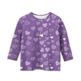 thumbnail image 4 of Spazoro Toddler Girls 3/4 Sleeve Shirts, Spring and Fall Love Print Casual Round Neck Fashionable Tops for Girls Multicolor Size 3-4T, 4 of 5
