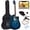 Blue, variant on Best Choice Products 41in Full Size Beginner Acoustic Guitar Set with Case, Strap, Capo, Strings - Natural
