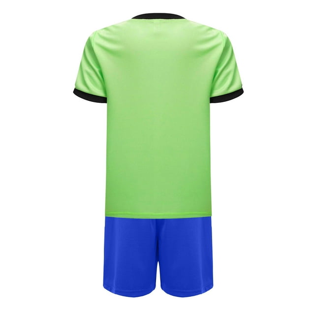Raenseen Ensemble de Sport pour Garçons 2 Pcs T-shirts et Shorts Vert Fluorescent 10