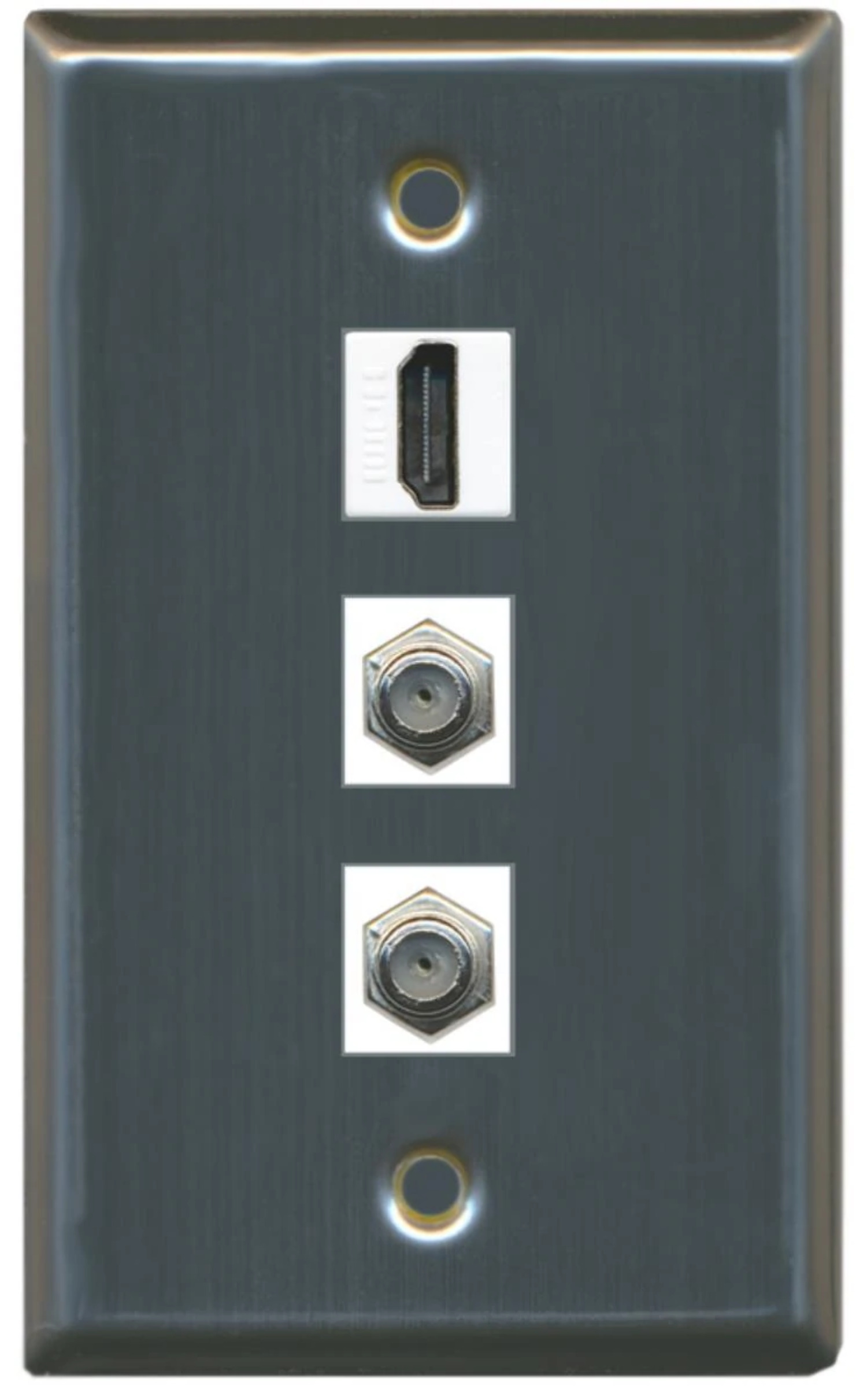 Ultra Spec Cables 1 Port HDMI 2 Port Coax Cable TV Wall Plate