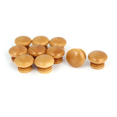 Easy Grip Wooden Handle - Kitchen Cupboard Cabinet Door Wooden Pull Knob Grip Handle Khaki 34x26mm 10pcs