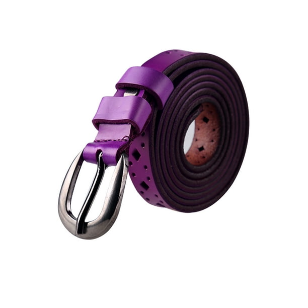 Cinturón delgado de mujer INSPIRE CHIC con hebilla de pin simple, ancho de 3/4", morado, 37 1/2"