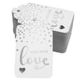 thumbnail image 1 of Inkdotpot Silver Foil Paper Hang Tags Made With Love Text Favor Tags 50 Pack, 1 of 6