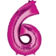 thumbnail image 5 of Frozen 2 Party Supplies 6th Birthday Elsa, Anna and Olaf Balloon Bouquet Decorations - Pink Number 6, 5 of 7