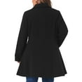 thumbnail image 4 of Agnes Orinda Women's Plus Size Coat A Line Notched Lapel Double Breasted Long Peacoat with Pockets 4X Black, 4 of 7