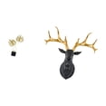 thumbnail image 5 of CoudarTitie Iron Leaf Figurine Sculpture Collectible Ornament for Desk Cabinet Housewarming Fireplace and Resin Deer Head Wall Mount Boho Artwork Decor for Office Home, 5 of 8