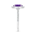 thumbnail image 3 of ANGARA Natural 1.6 Ct. Amethyst with Diamond Halo Ring in 14K White Gold for Women (Ring Size: 3), 3 of 9