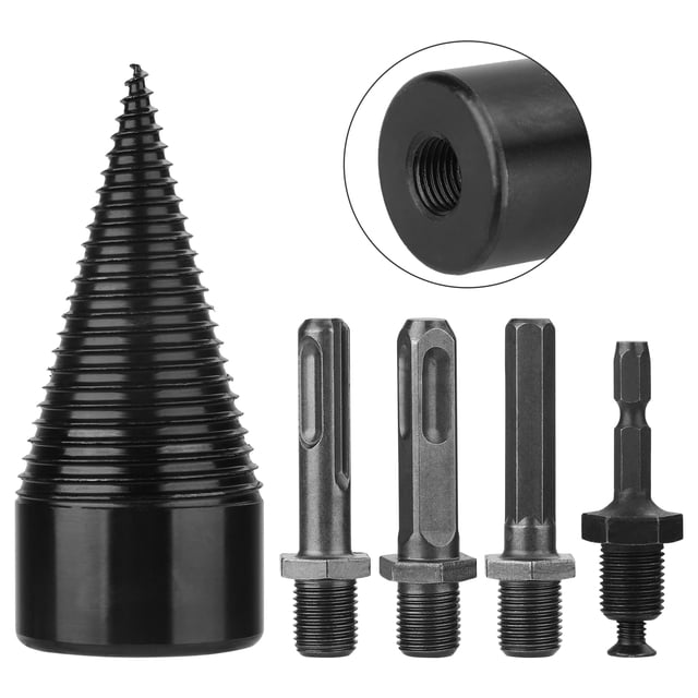 Firewood Splitter Drill Bit Heavy Duty Drill Screw Cone Driver Drill Bit Set Wood Splitter Drill Bits Wood Splitter Drill Bits Heavy Duty Carbon Steel Log Splitter High Speed Hex