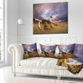 thumbnail image 2 of Designart Old Wooden Trunk in the Sunset - Modern Seascape Throw Pillow - 18x18, 2 of 4