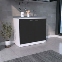 SALENTO UTILITY SINK WITH CABINET BLACK WENGUE