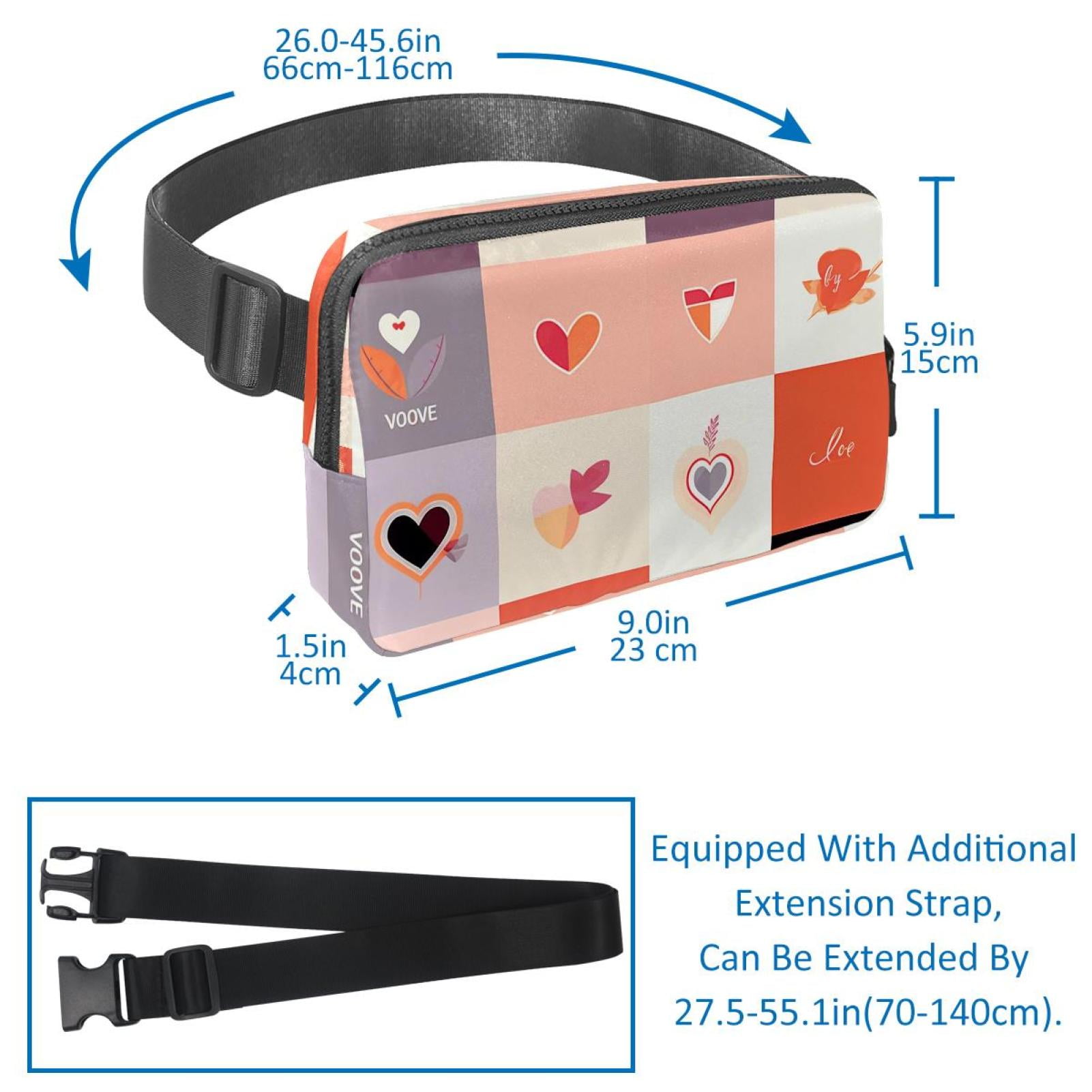 Valentine's Day Money Belt Waist Bag Fanny Pack - Lightweight Adjustable with Extension Strap Unisex