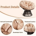 thumbnail image 3 of Ktaxon Papasan Chair, 38" Patio 360-Degree Swivel Papasan Seating with Cushion & Handwoven Wicker, Comfy Rotating Lounge Chair for Living Room Bedroom Garden, Beige, 3 of 8