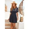 thumbnail image 2 of LASCANA Women's Embroidered Short Sleeve Dress Embroidered Detail, 2 of 5