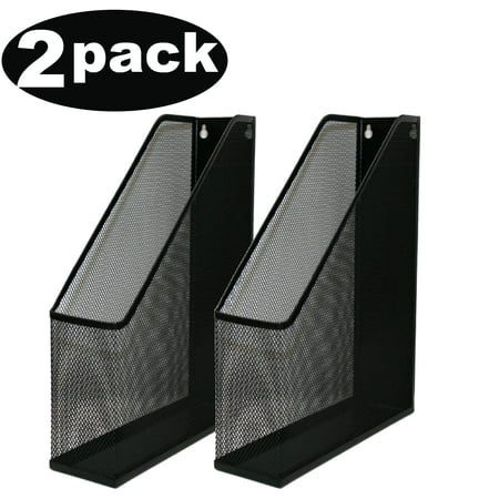 - Ybm Home Black Mesh Steel Wall mount Hanging Desktop Magazine Document Letter File Holder 12 In. H x 10 In. L x 3 In. W 2 Pack