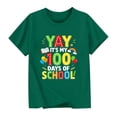 thumbnail image 3 of PWPSG Kids 100 Days of School Shirt Boys Girls Summer Short Sleeve Crewneck Tee Back to School Casual Short Sleeve Top 100th Day Smarter Print Tops Army Green 2-3 Years, 3 of 5