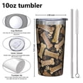 thumbnail image 4 of Dog Bones and Dog Footprints 10oz Tumblers Stainless Steel Tumbler with Lid and Straw,Vacuum Insulated Double Wall Travel Tumbler Cups with Cleaning Brush for Coffee, Tea, 4 of 4