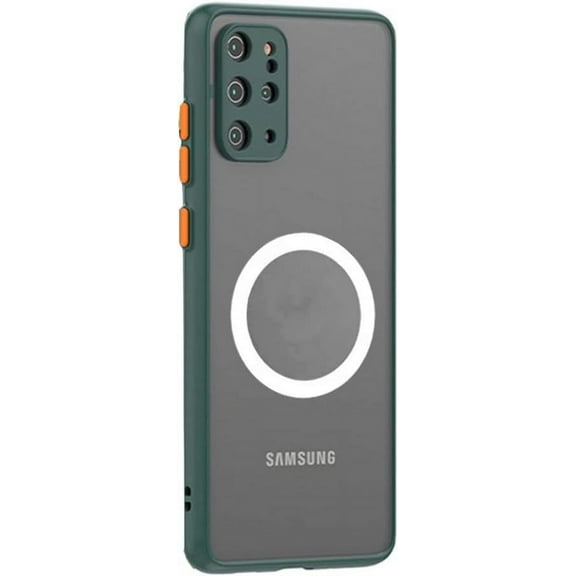 Galaxy S20  Plus Case Magnetic [Support Magsafe Charger] Wireless Anti-Scratch Shockproof Matte Clear Full Camera Protection Slim Thin Phone Cover Case for Samsung Galaxy S20  Plus-Dark Green