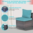 thumbnail image 7 of Gotland Outdoor Patio Furniture Set 8 Pieces Rattan Sectional Sofa with 43.3" Gas Fire Table, Blue, 7 of 7