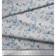 thumbnail image 3 of Soimoi Gray Cotton Voile Fabric Leaves & Ranunculus Floral Decor Fabric Printed Yard 56 Inch Wide, 3 of 3