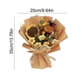 thumbnail image 3 of Graduation Gift Crochet Flowers Bouquet, Handmade Sunflower Bear Graduations Flower Bouquet with String Light (Orange), 3 of 6
