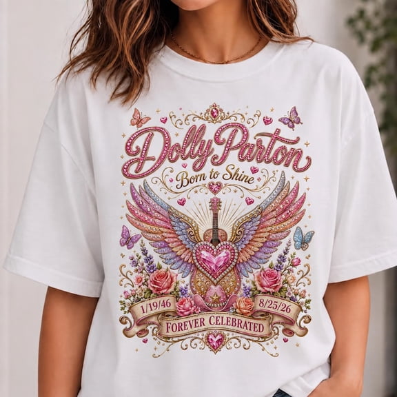 Dolly Shirt, Dollywood T-Shirt, Dolly Fan Tribute Tee, Butterfly Cowgirl Shirt, Faux Diamond Country Music Gift