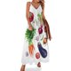 thumbnail image 1 of Conjunto de verduras ilustración acuarela Vestido sin mangas Vestido de noche de mujer Vestidos de verano de mujer, 1 of 7