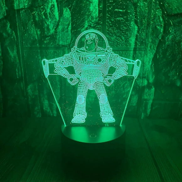 Toy Story Pixar Ultimate Buzz Lightyear Spaceman 3D LED Optical Illusion Bedroom Decoration Lamp with Remote 7 Colors Astronaut Action Figur