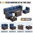 thumbnail image 5 of MRUAKA 8 Pieces Patio Conversation Set, Outdoor Sectional PE Rattan Wicker Furniture Seat,Blue, 5 of 11