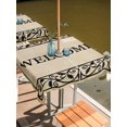 thumbnail image 3 of Square Outdoor Tablecloth with Umbrella Hole Brown Welcome Modern Outside Table Cloth Waterproof Patio Table Cover Abstract Art Floral Leaves Zipper Tablecloths for Picnic Party Camping 54x54 Inch, 3 of 8