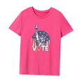 thumbnail image 3 of Camiseta de verano con cuello redondo para mujer, para senderismo, vacaciones, playa, uso diario, caminar Rosa Rosa, 3 of 7