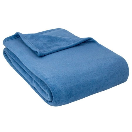 Luxury Chateau Blanket - Cozy Home Alta Luxury Hotel Fleece Anti-Pill Lightweight Washable Blanket-Denim-Full/Queen