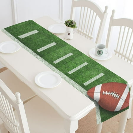 

MYPOP American Football Table Runner Home Decor 16x72 Inch Sports Ball Field Table Cloth Runner for Wedding Party Banquet Decoration