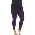 thumbnail image 3 of White Mark Universal PS208-07 Stretch Solid Womens Leggings, Purple - One Size, 3 of 3
