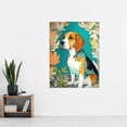 thumbnail image 2 of Beagle Dog with Floral Frame and Ornate Fur Coat Colourful Modern Art Nouveau Illustration Extra Large XL Wall Art Poster Print, 2 of 3