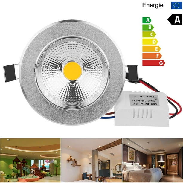 Yuarrent Resalte regulable 9W LED COB Luz de techo Foco empotrable Downlight Blanco frío AC 100-245V Iluminación y accesorios Numero 3 Yuarrent HA024200-03